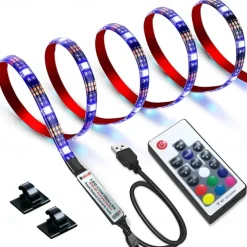 USB Led Strip Lights RGB Color Light Bar 14-95 inch TV Backlight Tit Including 24 Key IR 17 Key RF Controller PC Display Bedroom Game room Home Theater Atmosphere Light DC5V