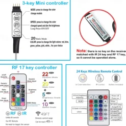 USB Led Strip Lights RGB Color Light Bar 14-95 inch TV Backlight Tit Including 24 Key IR 17 Key RF Controller PC Display Bedroom Game room Home Theater Atmosphere Light DC5V
