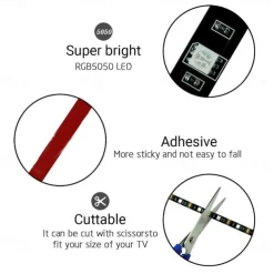 USB Led Strip Lights RGB Color Light Bar 14-95 inch TV Backlight Tit Including 24 Key IR 17 Key RF Controller PC Display Bedroom Game room Home Theater Atmosphere Light DC5V