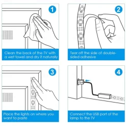 USB Led Strip Lights RGB Color Light Bar 14-95 inch TV Backlight Tit Including 24 Key IR 17 Key RF Controller PC Display Bedroom Game room Home Theater Atmosphere Light DC5V
