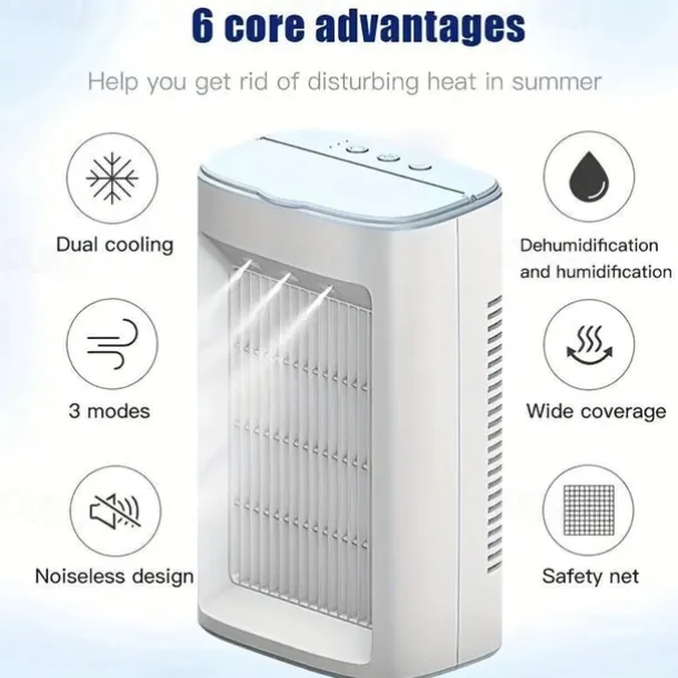 USB Personal Air Conditioner Fan – 3-Speed Portable Cooling Fan for Room, Office, Car, Outdoor, and Travel