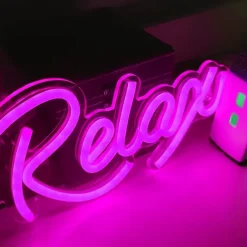 USB Powered LED Neon Lights Relax Sign Lights – Stylish & Vibrant Neon Decor for Bedroom, Club and Outdoor Spaces