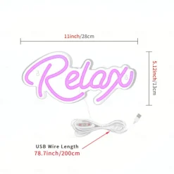 USB Powered LED Neon Lights Relax Sign Lights – Stylish & Vibrant Neon Decor for Bedroom, Club and Outdoor Spaces