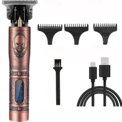 USB Rechargeable Hair Clippers and Beard Trimmer for Men - Precise T-Blade Trimmer with LCD Screen - Grooming Kit for Men