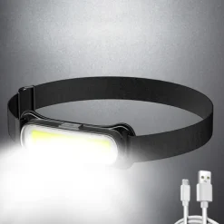USB Rechargeable LED Headlamp 3 Modes Fishing Camping Lantern Waterproof Mini Headlight Portable Floodlight COB Head Torch