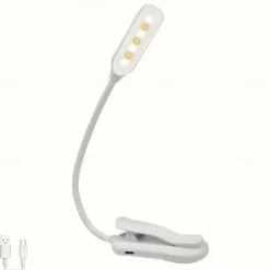 USB Rechargeable Mini Book Light - 7 LED Clip-On Reading Lamp, Eye-Caring Night Light for Study & Bedside Reading
