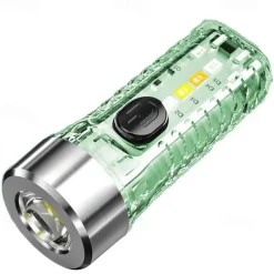 USB Rechargeable Mini Keychain Flashlight with Multicolor Side Lights - 7 Lighting Modes for Camping and Emergencies