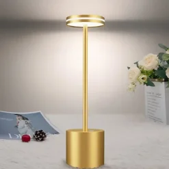 USB Rechargeable Retro Aluminum Desk Lamp - Touch Control Table Night Light 1pc