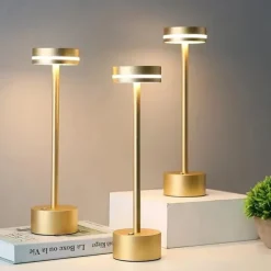 USB Rechargeable Retro Aluminum Desk Lamp - Touch Control Table Night Light 1pc
