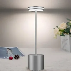 USB Rechargeable Retro Aluminum Desk Lamp - Touch Control Table Night Light 1pc