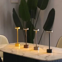 USB Rechargeable Retro Aluminum Desk Lamp - Touch Control Table Night Light 1pc