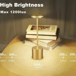 USB Rechargeable Retro Aluminum Desk Lamp - Touch Control Table Night Light 1pc