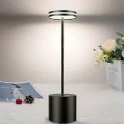USB Rechargeable Retro Aluminum Desk Lamp - Touch Control Table Night Light 1pc