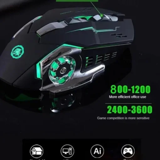 USB Rechargeable Wireless Mouse Gaming Mouse Silent Mechanical E-Sports Backlight PC Gamer Mouse Optical Mice For Computer Gift For Birthday/Easter/Boy/Girlfriend