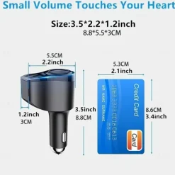 Usb Splitter For Car, 4 In 1 USB C Car Charger, 36W Multi USB Cigarette Lighter Adapter Socket Splitter With 3 USB Ports,12V/24V Dual USB Type C PD Fast Car Charger Adapter