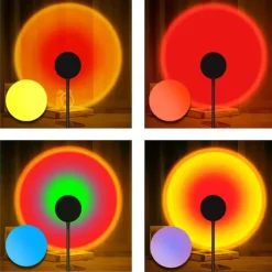 USB Sunset Lamp Sunset Projector Mood Light Living Room Bedroom Night Light Room Decor Bar Atmosphere Photography Background