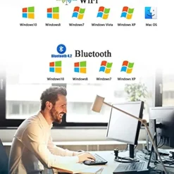 USB WiFi Bluetooth Adapter 600Mbps Dual Band 2.4/5Ghz Wireless Network External Receiver Mini WiFi Adapter for PC/Laptop/Desktop