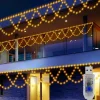 USB-Powered LED String Lights 4M 138Leds Wave-Shaped Fairy Lights for Indoor Outdoor Party Eaves Roof Banister Holiday Christmas New Year Holiday Colourful Lighting 1pc