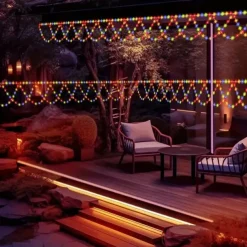 USB-Powered LED String Lights 4M 138Leds Wave-Shaped Fairy Lights for Indoor Outdoor Party Eaves Roof Banister Holiday Christmas New Year Holiday Colourful Lighting 1pc