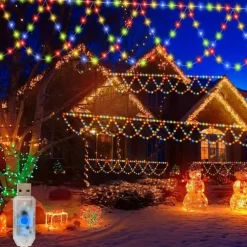 USB-Powered LED String Lights 4M 138Leds Wave-Shaped Fairy Lights for Indoor Outdoor Party Eaves Roof Banister Holiday Christmas New Year Holiday Colourful Lighting 1pc