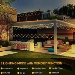 USB-Powered LED String Lights 4M 138Leds Wave-Shaped Fairy Lights for Indoor Outdoor Party Eaves Roof Banister Holiday Christmas New Year Holiday Colourful Lighting 1pc