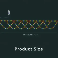 USB-Powered LED String Lights 4M 138Leds Wave-Shaped Fairy Lights for Indoor Outdoor Party Eaves Roof Banister Holiday Christmas New Year Holiday Colourful Lighting 1pc