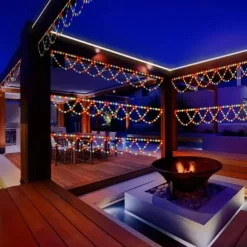 USB-Powered LED String Lights 4M 138Leds Wave-Shaped Fairy Lights for Indoor Outdoor Party Eaves Roof Banister Holiday Christmas New Year Holiday Colourful Lighting 1pc