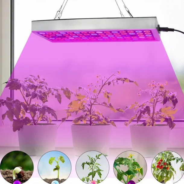 UV Black Light IR Full Spectrum LED Grow Light Panel - 45W, 144 LEDs for Indoor Plant Growing, Hydroponic & Greenhouse