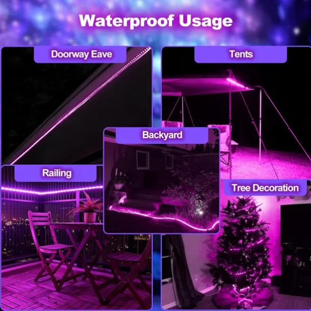 UV Black Light LED Strip Lights 16.4FT 5M Flexible 395-405nm 2835SMD 8mm Flexible DC12V for Indoor Dance Party Stage Lighting Body Paint