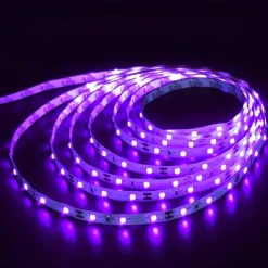 UV Black Light LED Strip Lights 16.4FT 5M Flexible 395-405nm 2835SMD 8mm Flexible DC12V for Indoor Dance Party Stage Lighting Body Paint