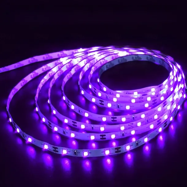 UV Black Light LED Strip Lights 16.4FT 5M Flexible 395-405nm 2835SMD 8mm Flexible DC12V for Indoor Dance Party Stage Lighting Body Paint