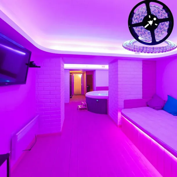 UV Black Light LED Strip Lights 16.4FT 5M Flexible 395-405nm 2835SMD 8mm Flexible DC12V for Indoor Dance Party Stage Lighting Body Paint