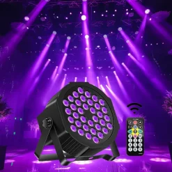 UV Blacklight LED Strobe Stage Par Light Party Lights Indoor 36W 36 LEDs with Remote Controller for Disco Party Club KTV Wedding
