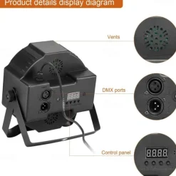 UV Blacklight LED Strobe Stage Par Light Party Lights Indoor 36W 36 LEDs with Remote Controller for Disco Party Club KTV Wedding