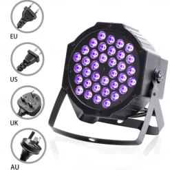 UV Blacklight LED Strobe Stage Par Light Party Lights Indoor 36W 36 LEDs with Remote Controller for Disco Party Club KTV Wedding