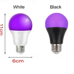 UV LED Black Lights Bulb 9W E27 LED Black Bulb UV Grade 395nm UV Party Body Paint Disco Party Fluorescent Bubble Luminous Party Bedroom UV Light Fluorescent Poster Body Paint