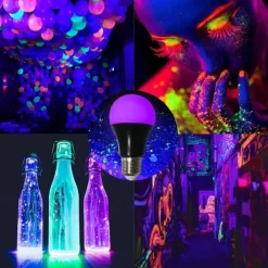 UV LED Black Lights Bulb 9W E27 LED Black Bulb UV Grade 395nm UV Party Body Paint Disco Party Fluorescent Bubble Luminous Party Bedroom UV Light Fluorescent Poster Body Paint