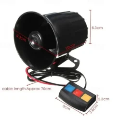 12V Car Motorcycle 3 Sounds Siren Horn Alarm Loud Speaker Electronic Bell Car Electrical Appliances Three tone alarm horn