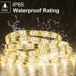 12V LED Light Strip 16.6 ft (5M) SMD 2835, DC 5.5 x 2.1mm Connector, Tape Light for Home, Kitchen, Party, Christmas (Power Adapter Not Included)