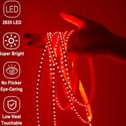 12V LED Light Strip 16.6 ft (5M) SMD 2835, DC 5.5 x 2.1mm Connector, Tape Light for Home, Kitchen, Party, Christmas (Power Adapter Not Included)