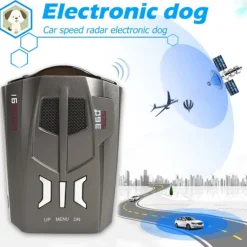 V9 12V Car Radar Detector - Digital Display with Voice Alert, Speed Control, X/K/Ka Band, English & Russian Support, Anti-Slip Design