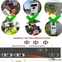 V9 12V Car Radar Detector - Digital Display with Voice Alert, Speed Control, X/K/Ka Band, English & Russian Support, Anti-Slip Design