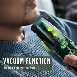 Vacuum Beard Shaver USB Rechargeable Vacuum Shaver Hair Clipper Washable Barber Hair Clipper Gifts for Men