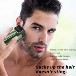 Vacuum Beard Shaver USB Rechargeable Vacuum Shaver Hair Clipper Washable Barber Hair Clipper Gifts for Men