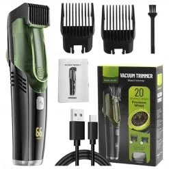 Vacuum Beard Shaver USB Rechargeable Vacuum Shaver Hair Clipper Washable Barber Hair Clipper Gifts for Men