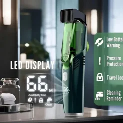 Vacuum Beard Shaver USB Rechargeable Vacuum Shaver Hair Clipper Washable Barber Hair Clipper Gifts for Men