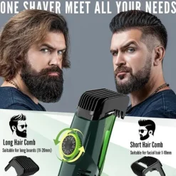 Vacuum Beard Shaver USB Rechargeable Vacuum Shaver Hair Clipper Washable Barber Hair Clipper Gifts for Men
