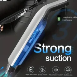 Vacuum Cleaner High Power Car Handheld Vacuum Cleaner Indoor And Car Dry And Wet Dual-use Wireless Charging Three Batteries Large Suction Household Cleaning Duster