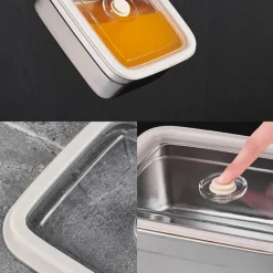 Vacuum Food Container Food-Grade SUS304 Sealed Food Storage Box Bento Lunch Box for Fruits, Refrigerator Safe, Airtight Meal Container (Square)