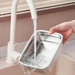 Vacuum Food Container Food-Grade SUS304 Sealed Food Storage Box Bento Lunch Box for Fruits, Refrigerator Safe, Airtight Meal Container (Rectangle)